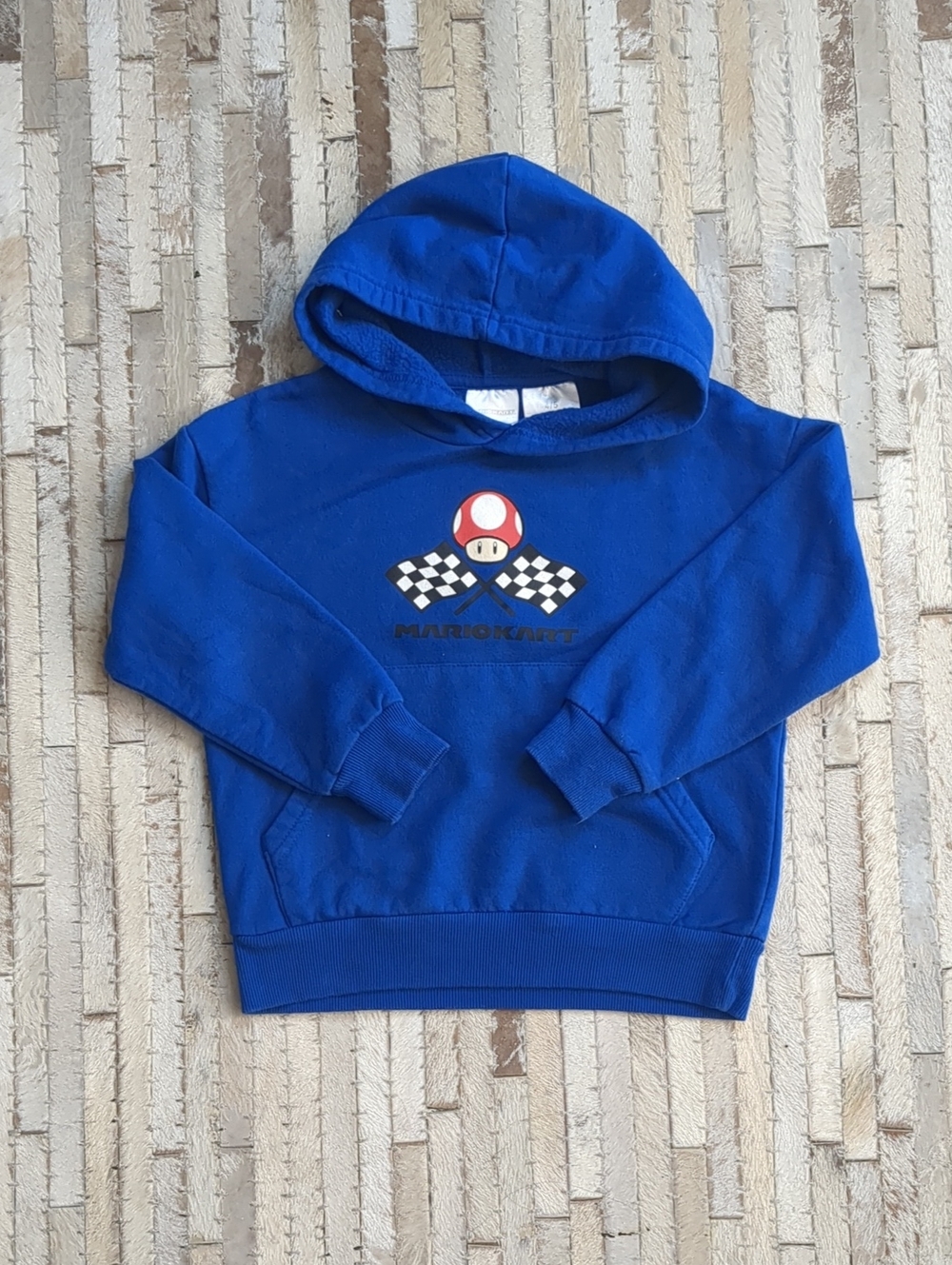Mario Kart Racing Kids Size 4/5 Blue Hooded Sweatshirt
